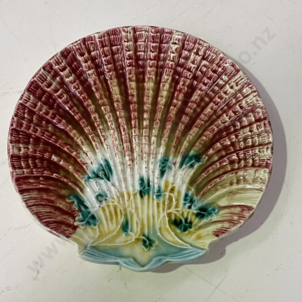 C1860 Minton Majolica Shell Plate Dia20cm Image 1++
