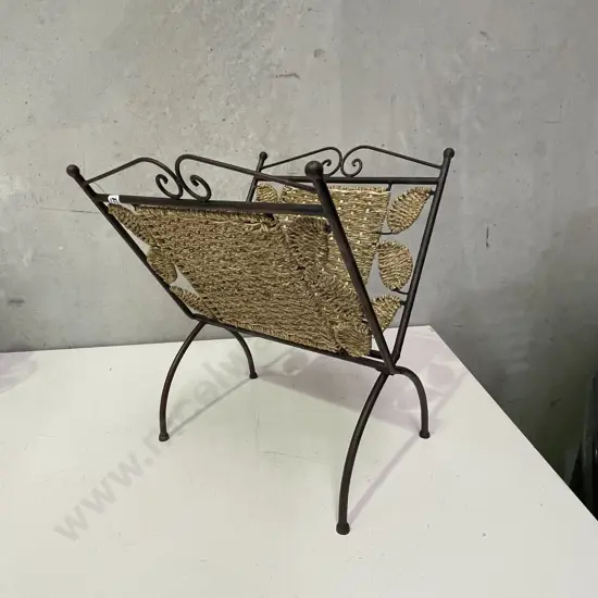 Magazine Rack Rattan/Steel