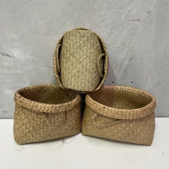 Three NZ Maori Flax Kete Bags