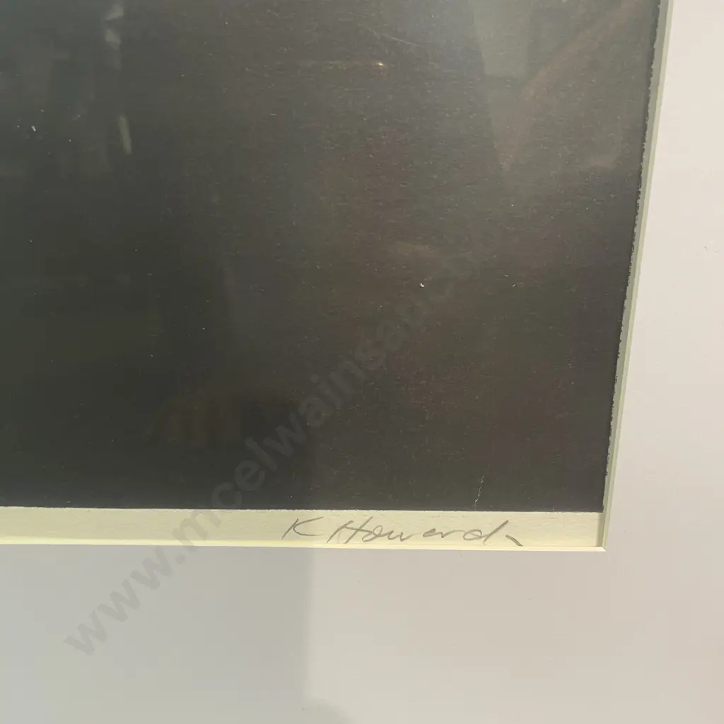 Framed K. Howard Signed "Lone Indian Landscape" Artwork. 87 x 62cm Image 1++