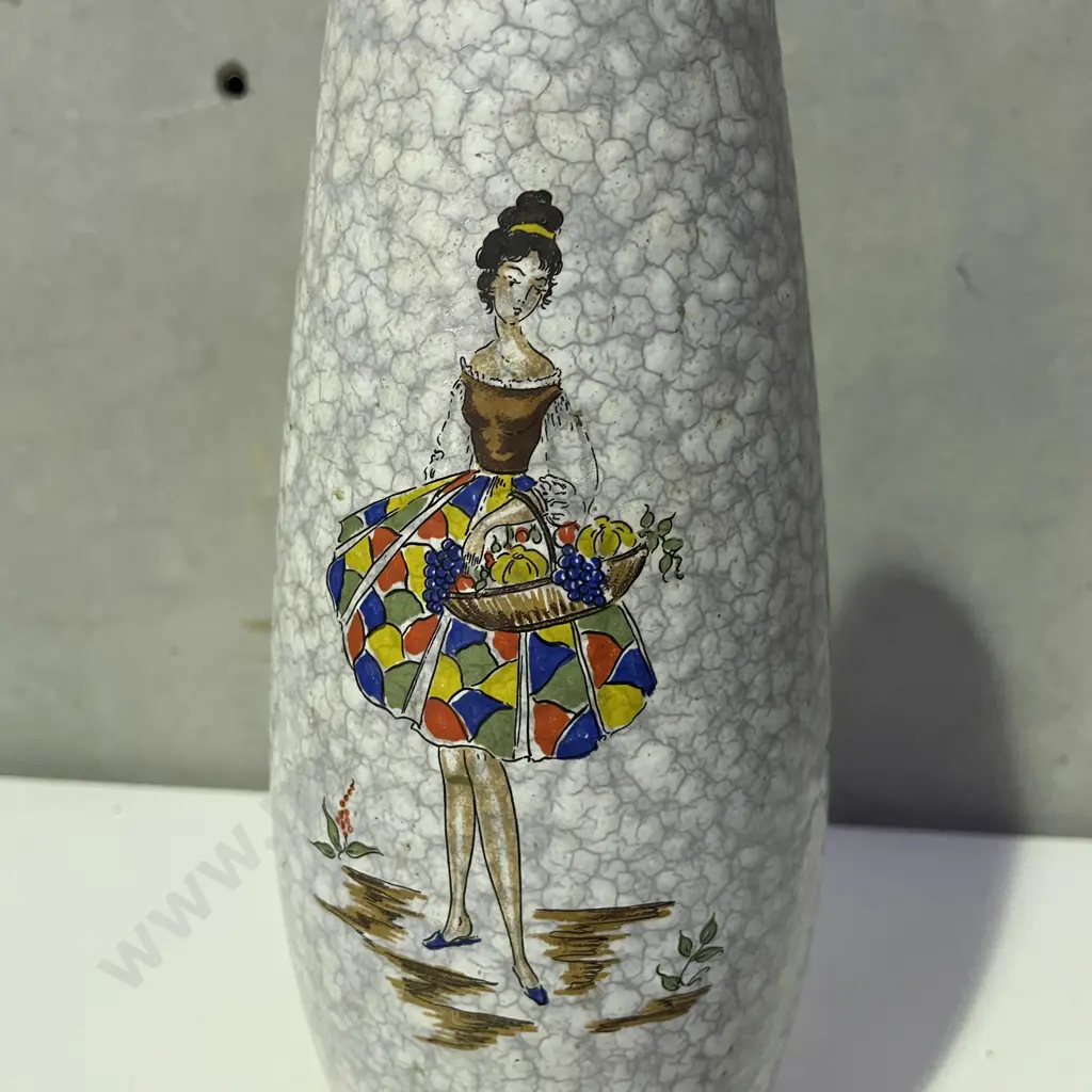 Mid Century Handpainted Vase. Marked as shown - perhaps German Scheurich Image 1++