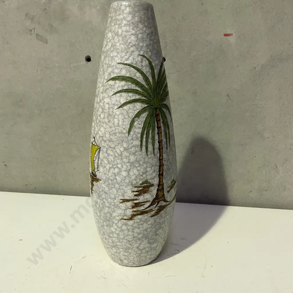 Mid Century Handpainted Vase. Marked as shown - perhaps German Scheurich Image 1++