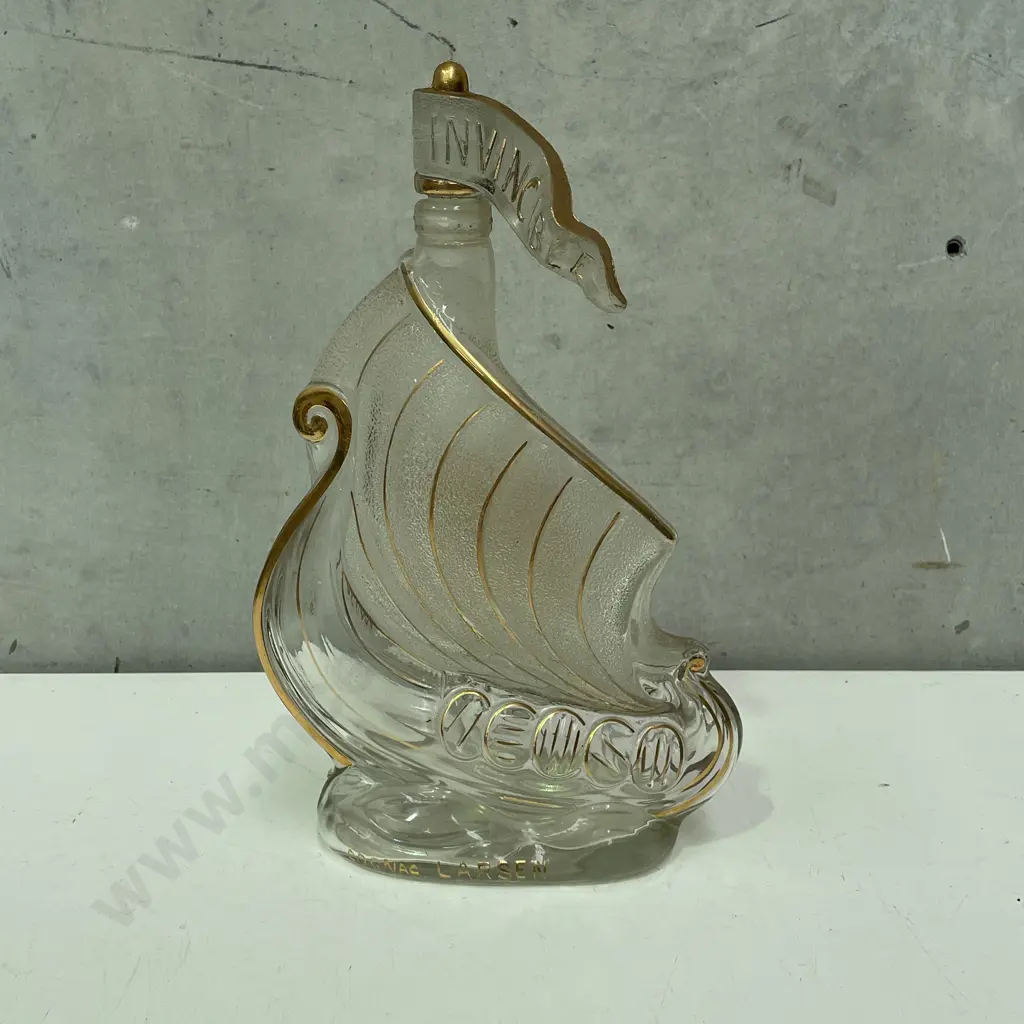 Vintage French Cognac Ships Decanter Image 1++