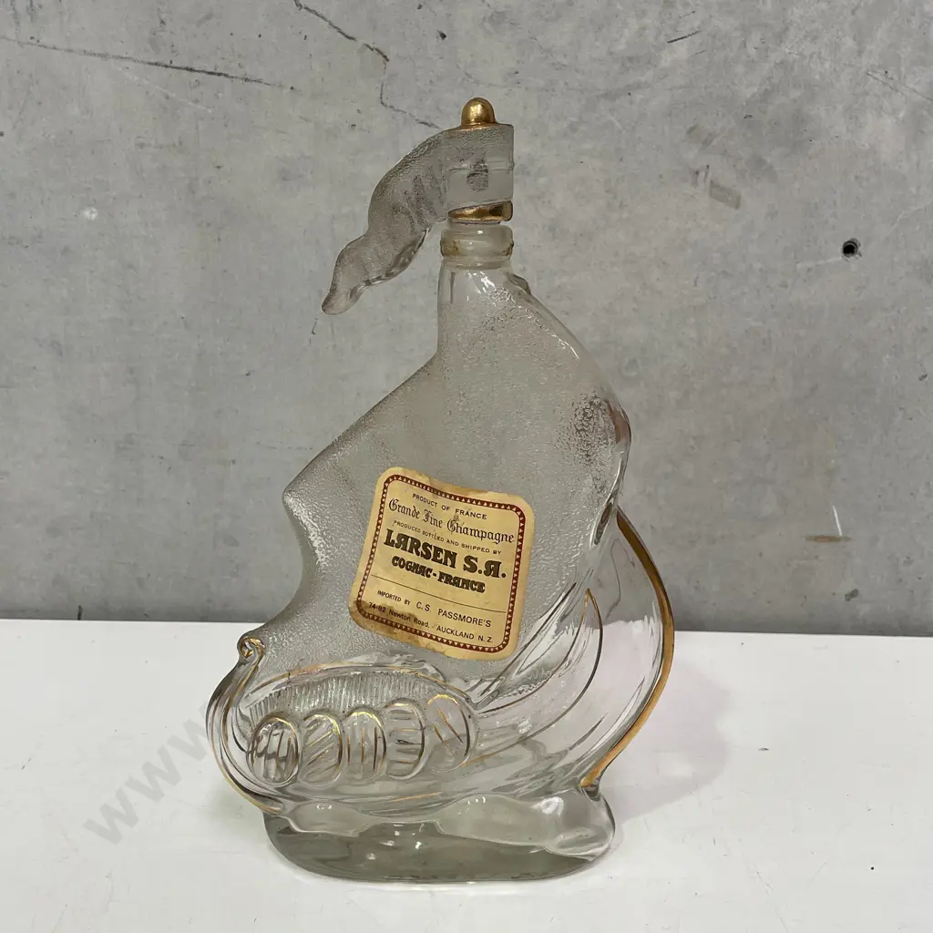 Vintage French Cognac Ships Decanter Image 1++