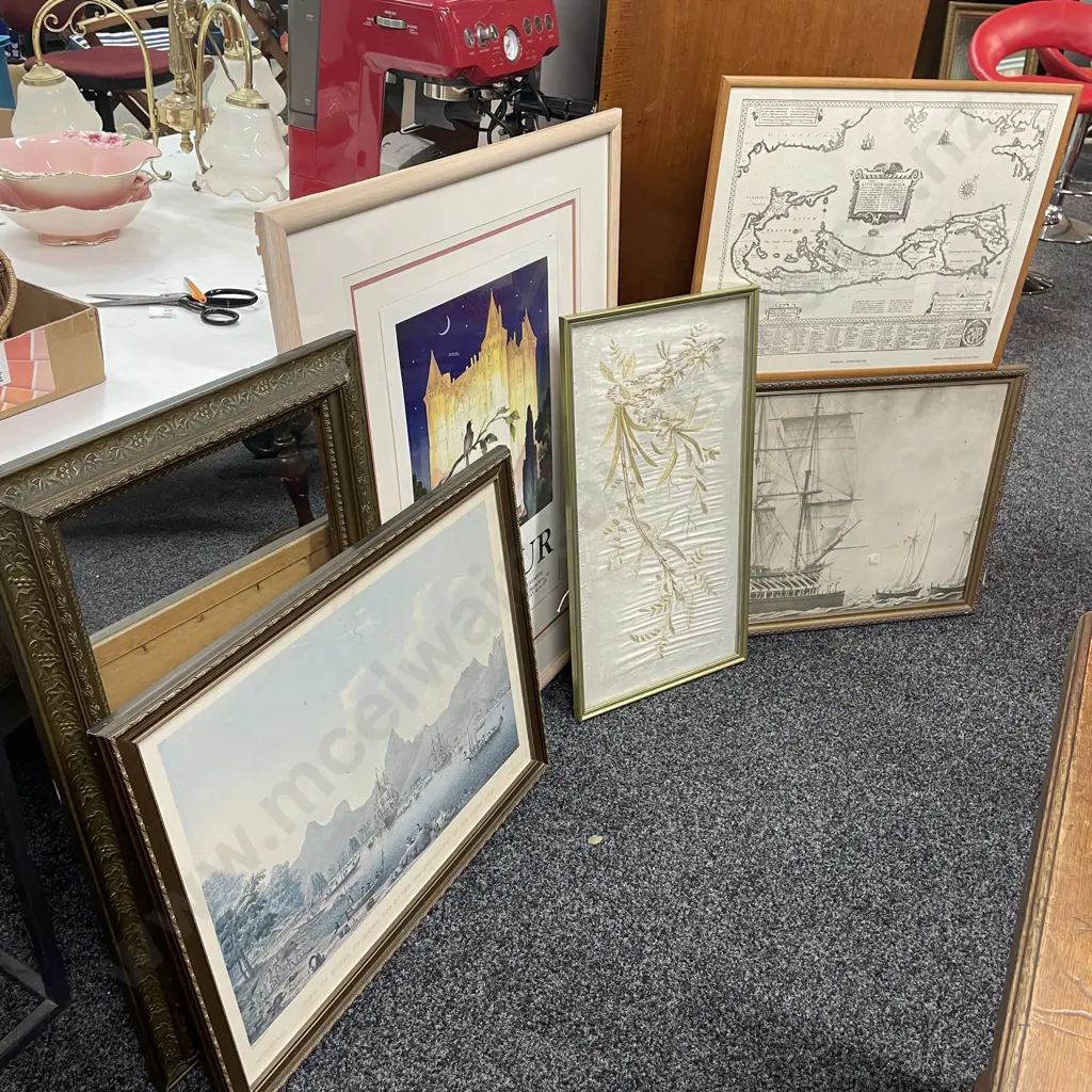 Assorted Artworks including Gilt Mirror Image 1++