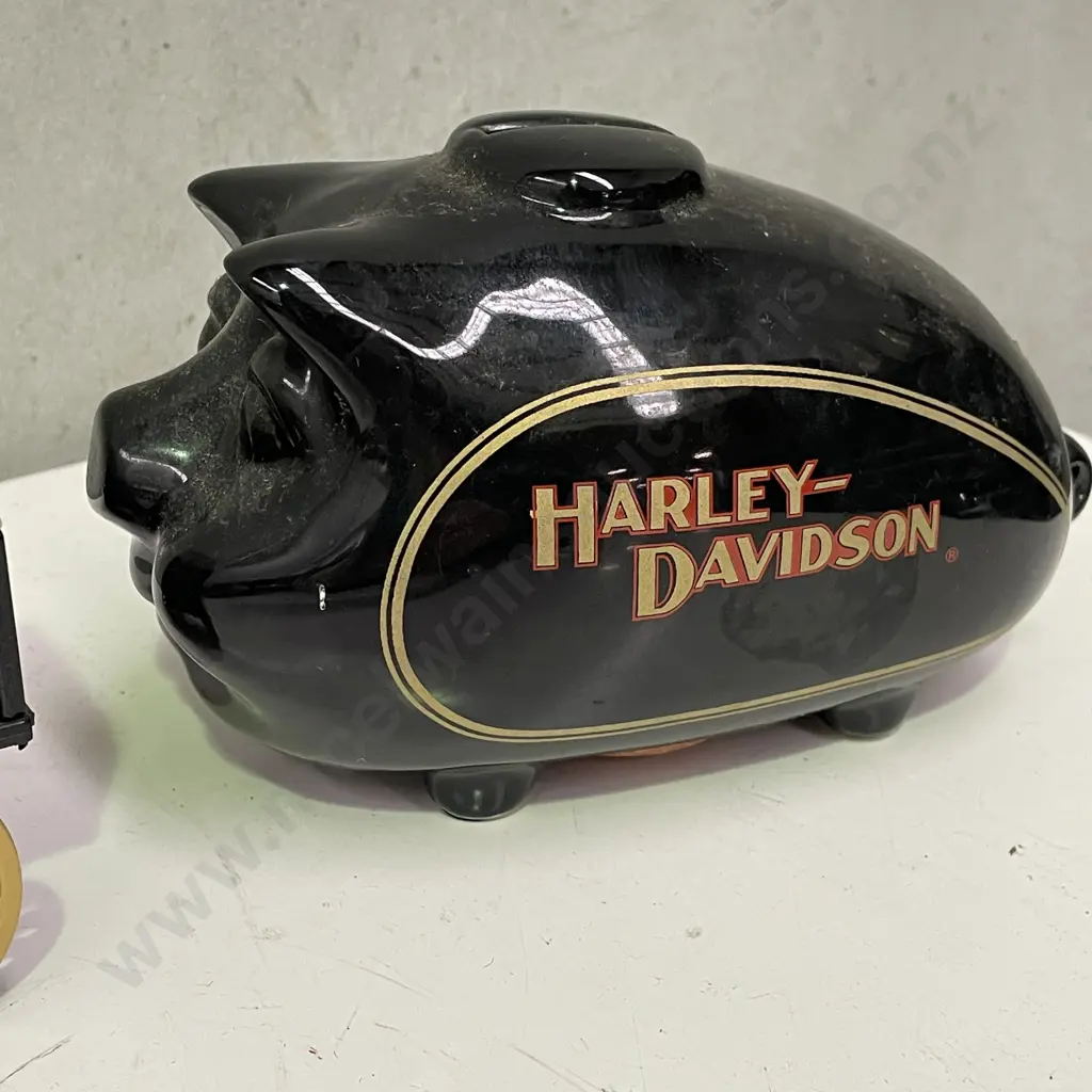 Vintage Harley Davidson Horse and Cart with Pig Money Box Image 1++