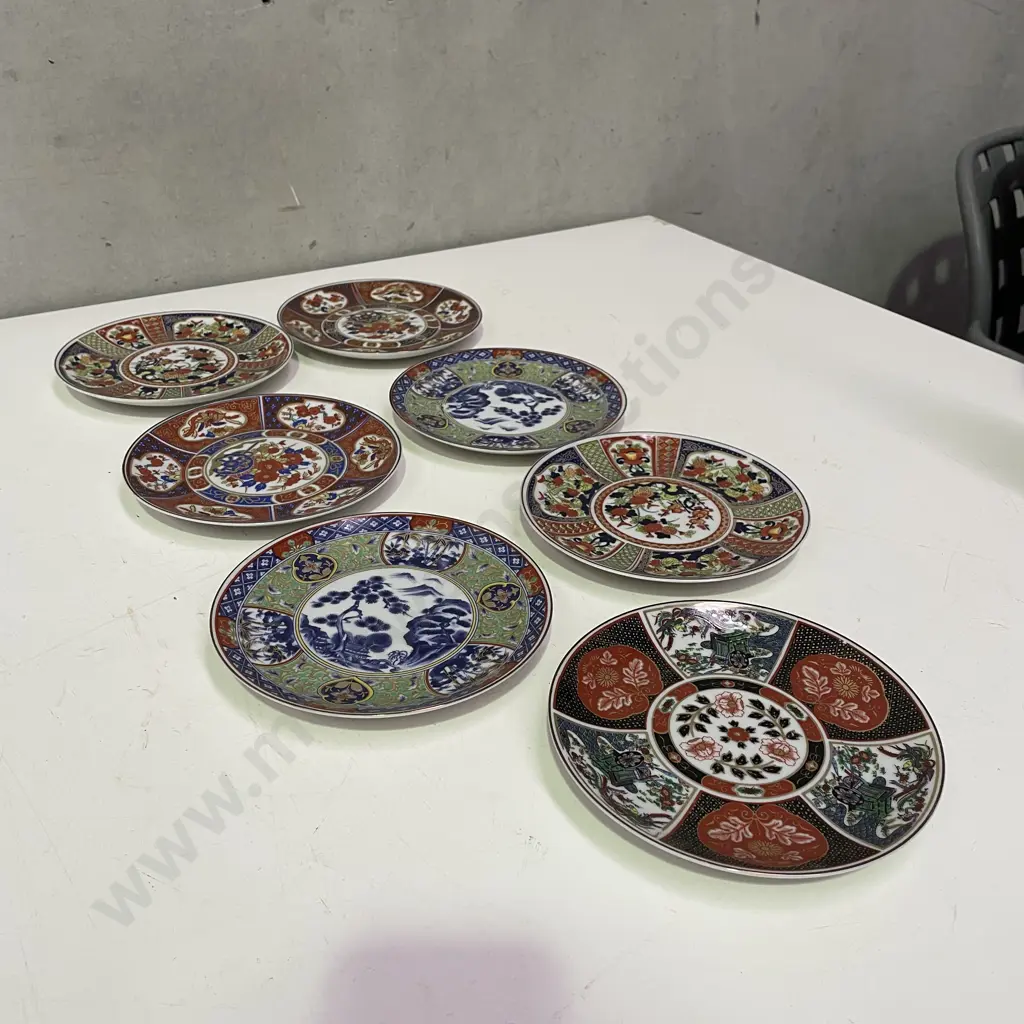 Japanese Set of 7 Decorative Handpainted Plates Dia16cm Image 1++