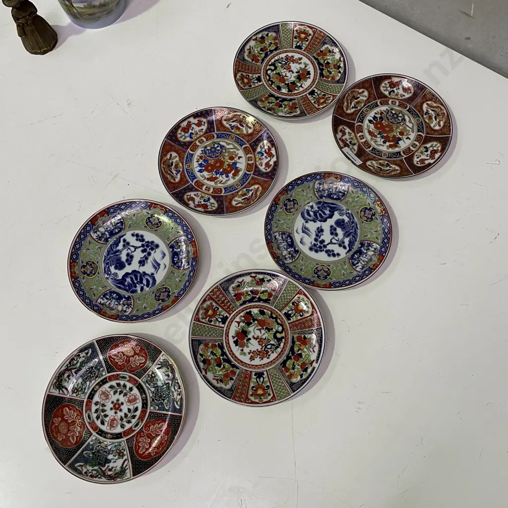 Japanese Set of 7 Decorative Handpainted Plates Dia16cm Image 1++