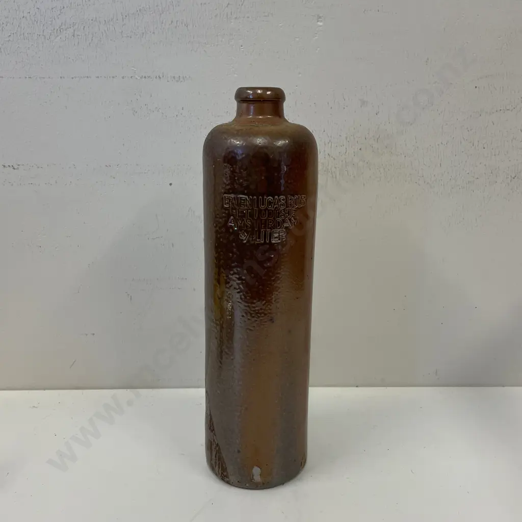 Vintage Erven Lucas Bols Amsterdam 3/4 Litre Stoneware Bottle Image 1++