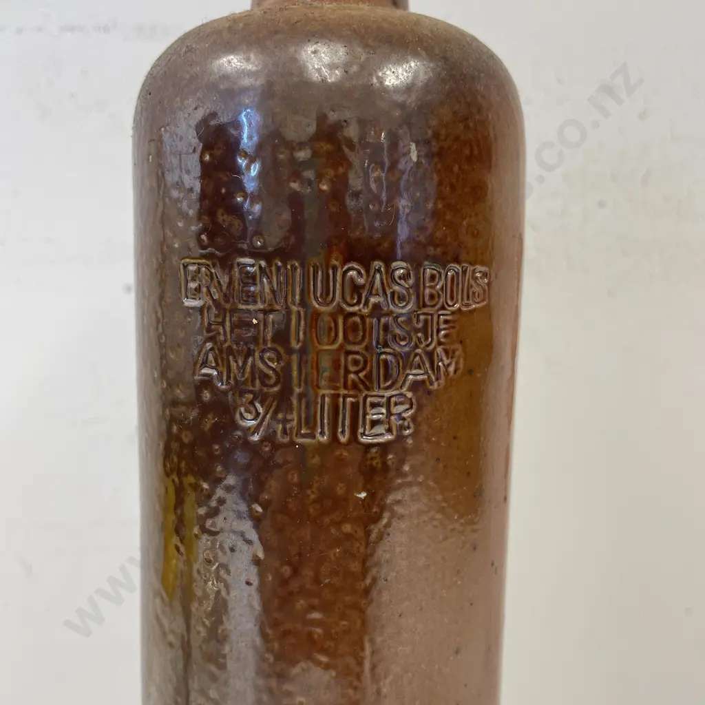 Vintage Erven Lucas Bols Amsterdam 3/4 Litre Stoneware Bottle Image 1++