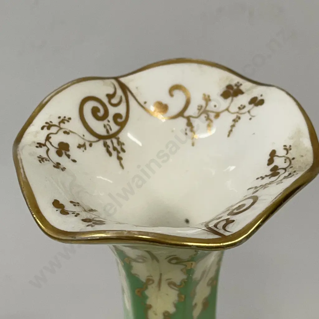 C1850's Ridgways Handpainted and Gilded Slender Vase. H23cm Image 1++