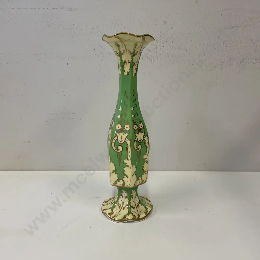 C1850's Ridgways Handpainted and Gilded Slender Vase. H23cm Image 1++