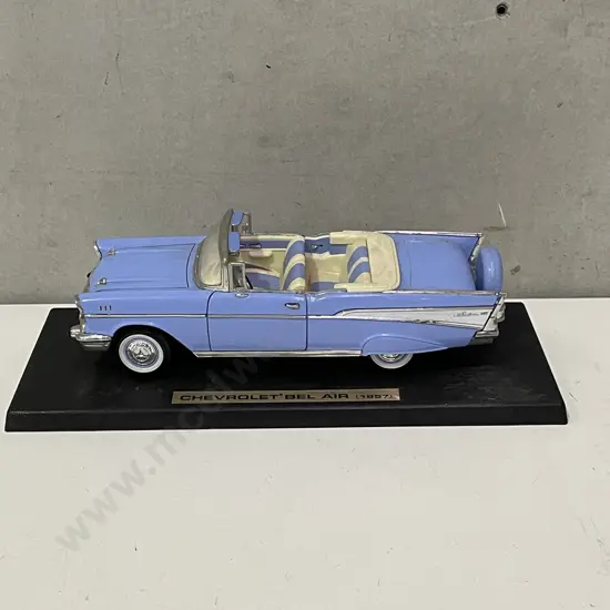 Model Chevrolet Bel Air (1957) on Plinth. L35cm