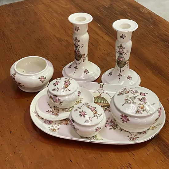Vintage Devon Ware Dressing Table Set