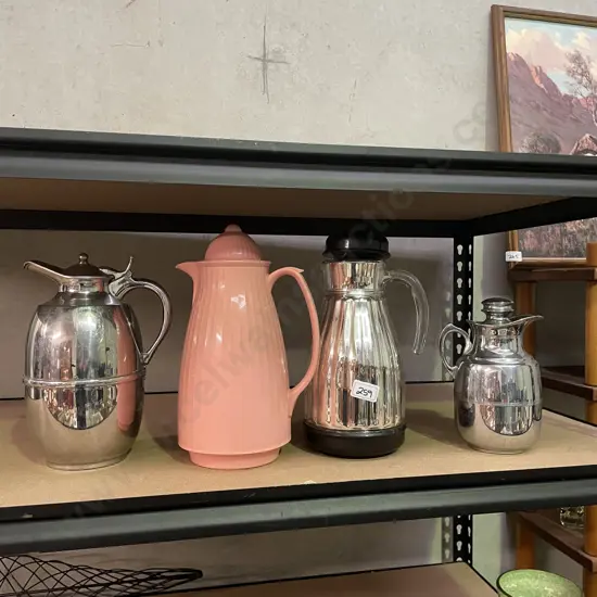 Four Vintage Thermos Flasks