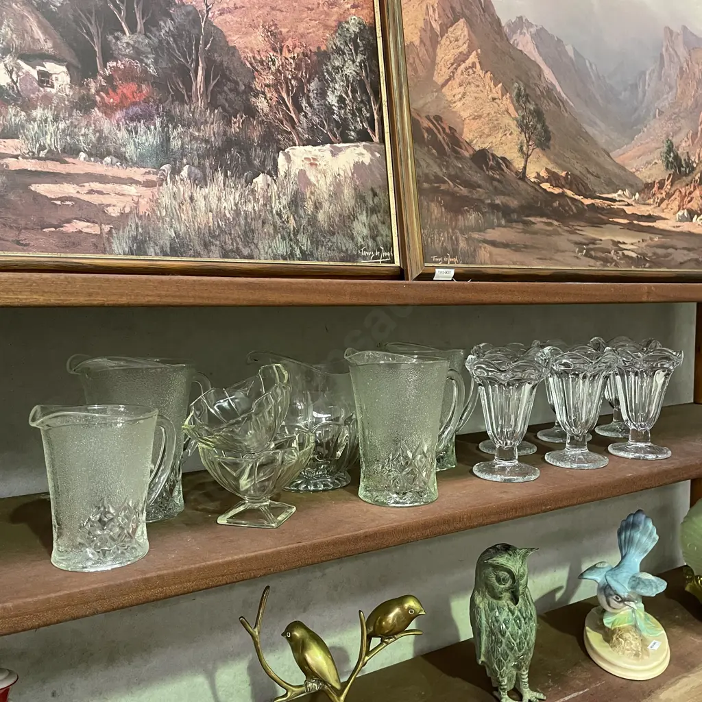 Large Assorted of Vintage Glassware including set of 6 Parfait Glasses Image 1++