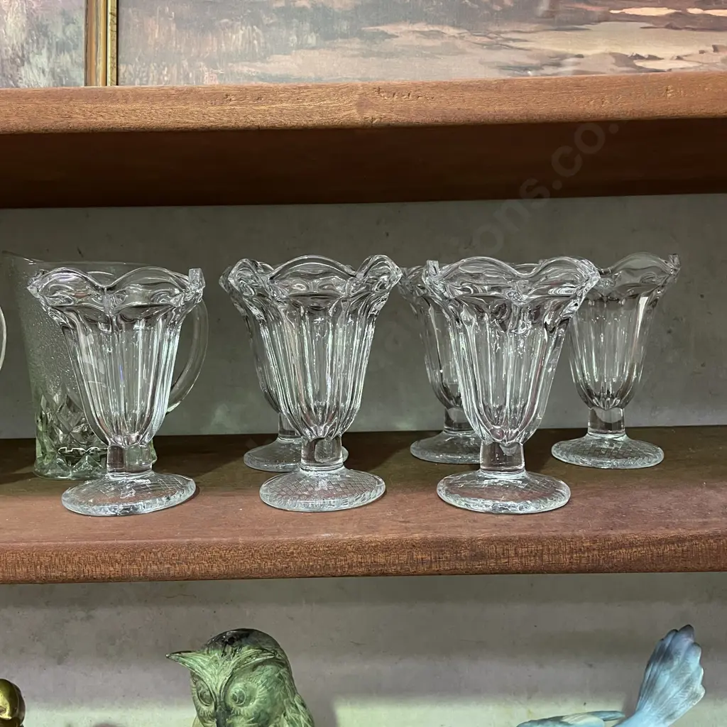 Large Assorted of Vintage Glassware including set of 6 Parfait Glasses Image 1++