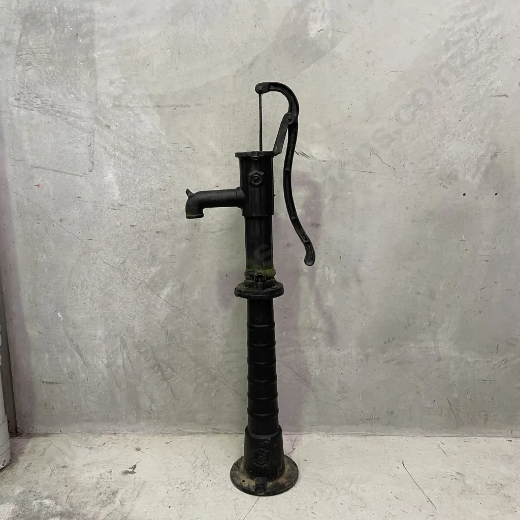 Antique Black Cast Iron Water Pump Image 1++