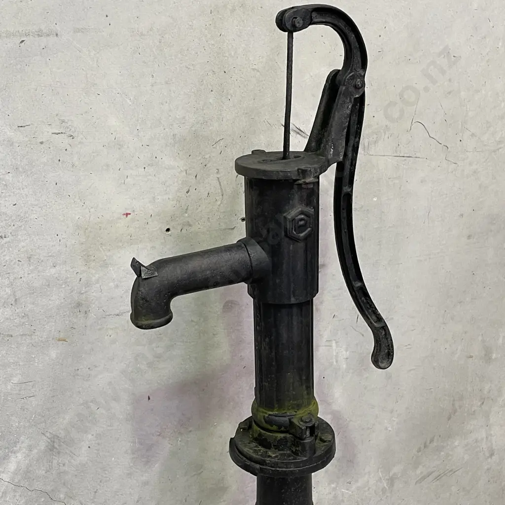 Antique Black Cast Iron Water Pump Image 1++