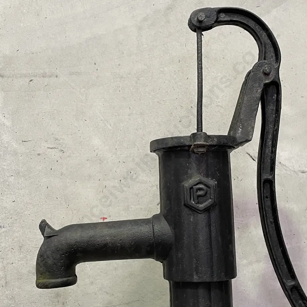 Antique Black Cast Iron Water Pump Image 1++