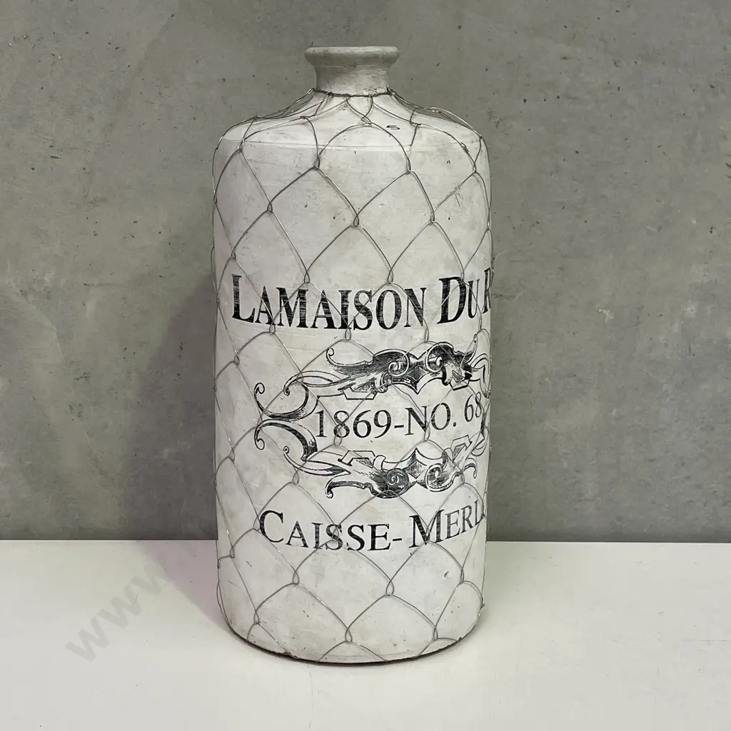 Awesome Large French Country Wire Encased Floor Vase H46cm Image 1++