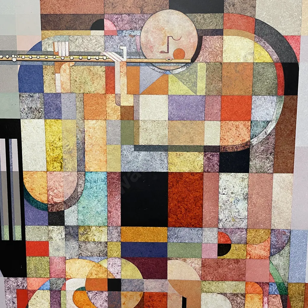 Patterson Parkin Original Acrylic on Board  "Flute Player". 70cm x 45cm Image 1++