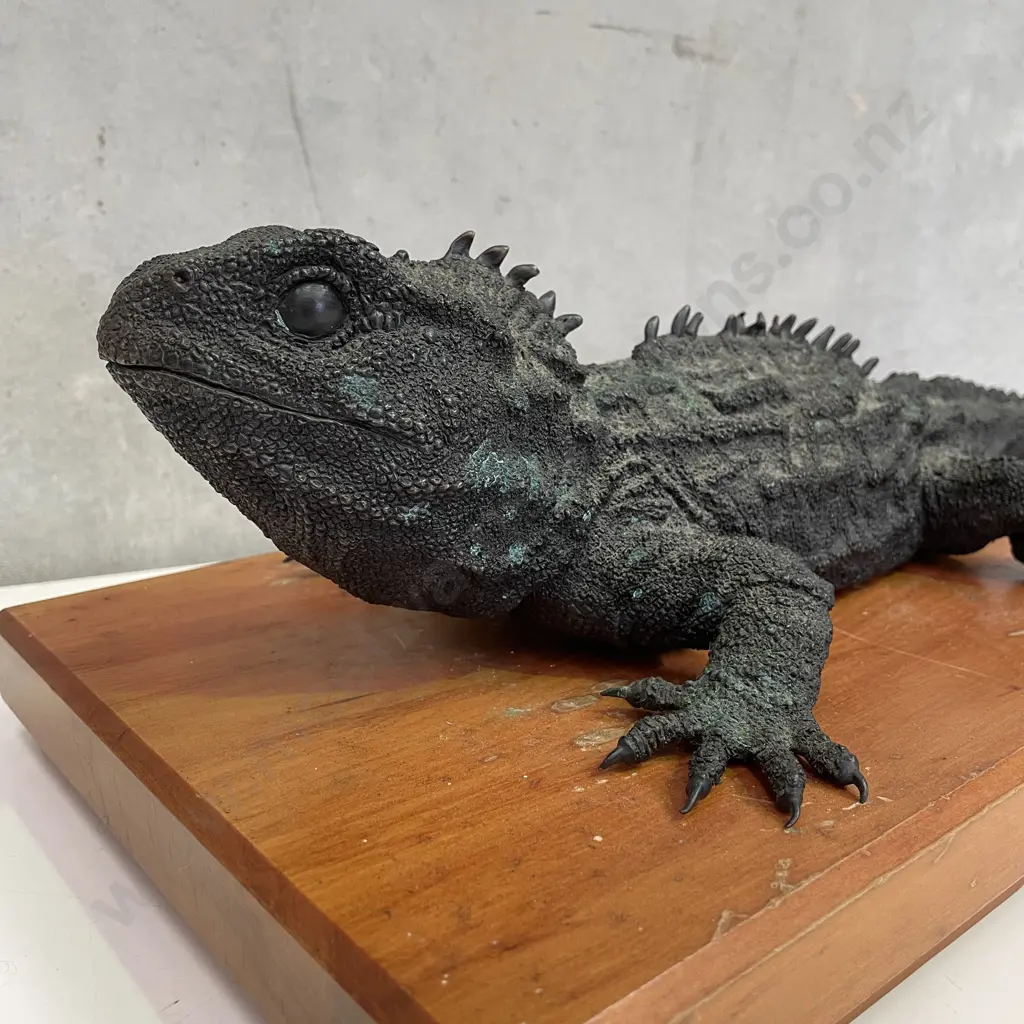 Brian Moore Tuatara Bronze Sculpture, Limited Edition Numbered & Signed 81/250, H10 W23 L51cm Image 1++