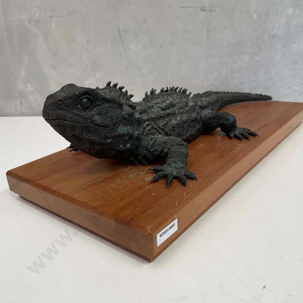 Brian Moore Tuatara Bronze Sculpture, Limited Edition Numbered & Signed 81/250, H10 W23 L51cm Image 1++