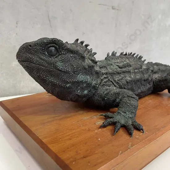 Brian Moore Tuatara Bronze Sculpture, Limited Edition Numbered & Signed 81/250, H10 W23 L51cm