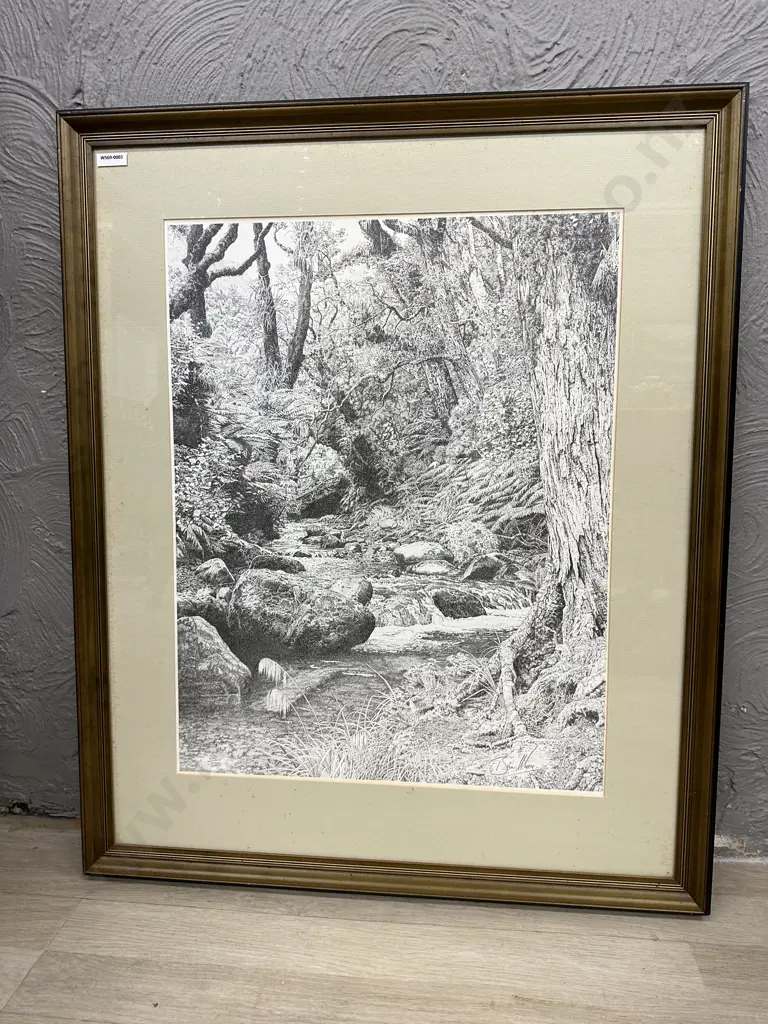 Framed and Signed Brian Moore Lithograph 281/500, 1989, 82 x 67cm. Some foxing Image 1++