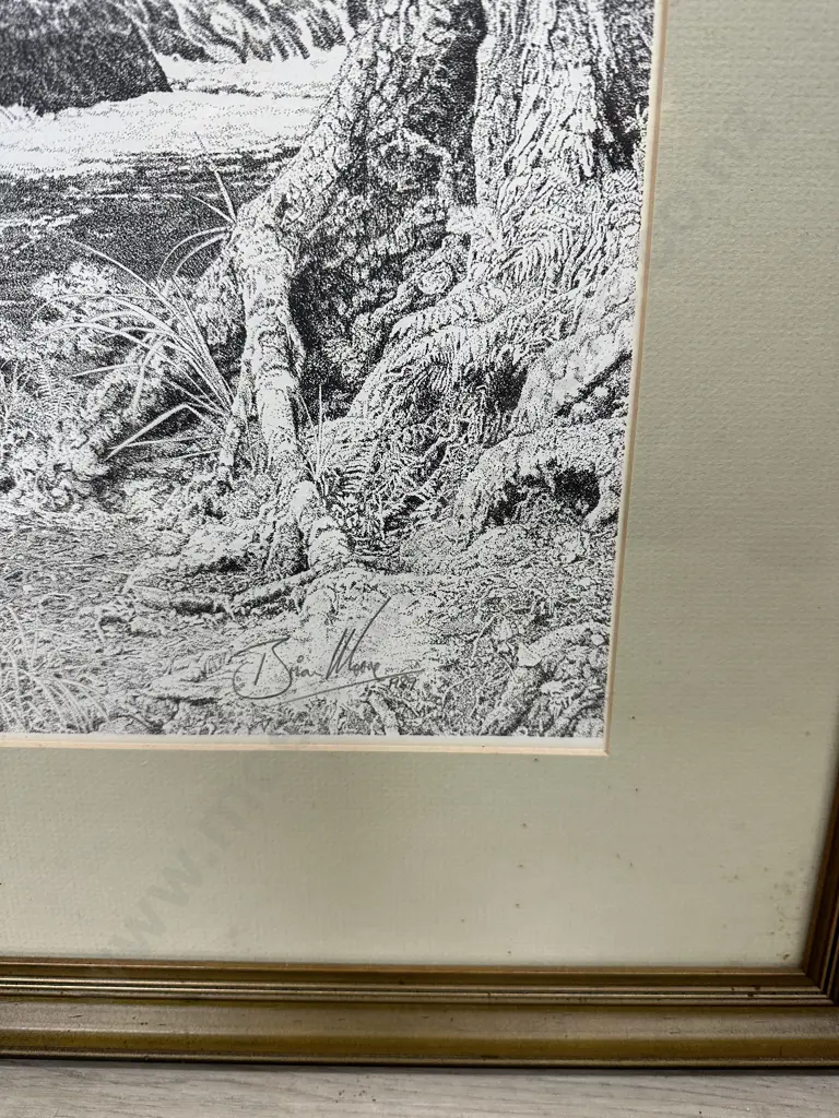 Framed and Signed Brian Moore Lithograph 281/500, 1989, 82 x 67cm. Some foxing Image 1++