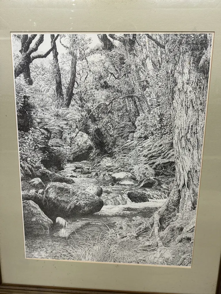 Framed and Signed Brian Moore Lithograph 281/500, 1989, 82 x 67cm. Some foxing Image 1++