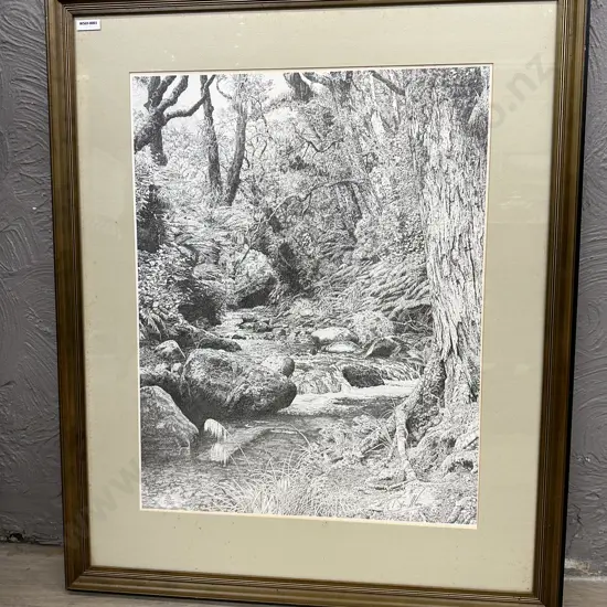 Framed and Signed Brian Moore Lithograph 281/500, 1989, 82 x 67cm. Some foxing