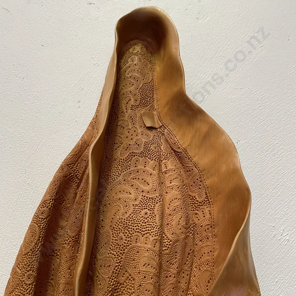 Stunning one-off Kevin McCardell 1200 year old Carved Kauri Stump "Satin and Lace Robe" Sculpture. H112cm W35cm D12cm Image 1++
