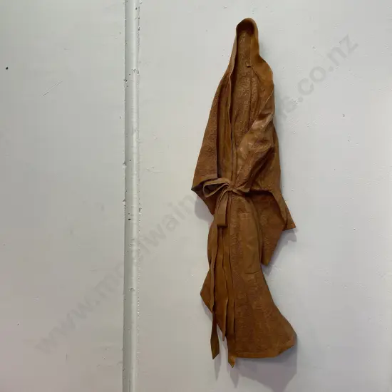 Stunning one-off Kevin McCardell 1200 year old Carved Kauri Stump "Satin and Lace Robe" Sculpture. H112cm W35cm D12cm