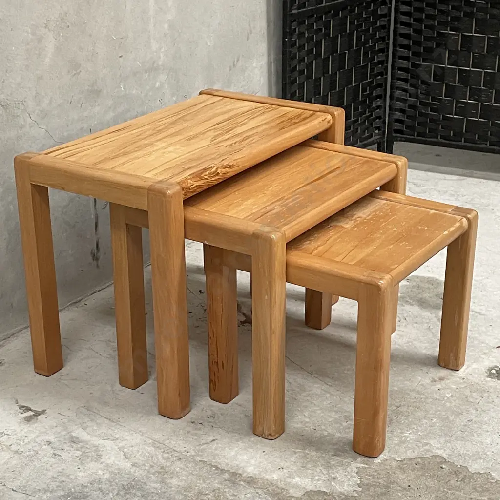 Solid Rimu Next of Tables, H42 58x33cm, H37 48x33cm, H31 38x33cm Image 1++