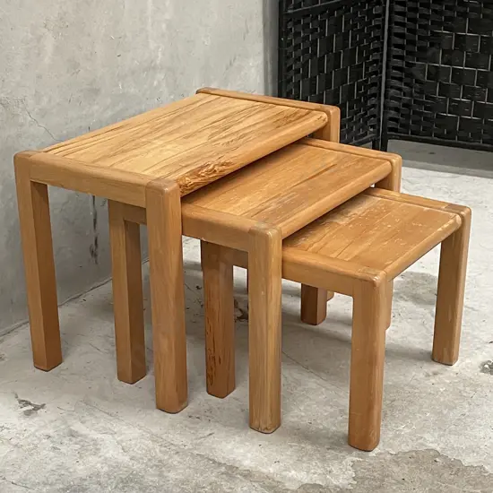 Solid Rimu Next of Tables, H42 58x33cm, H37 48x33cm, H31 38x33cm