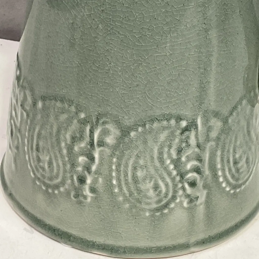 Large Grey Crackle Glazed Decor Jug, H35cm Image 1++