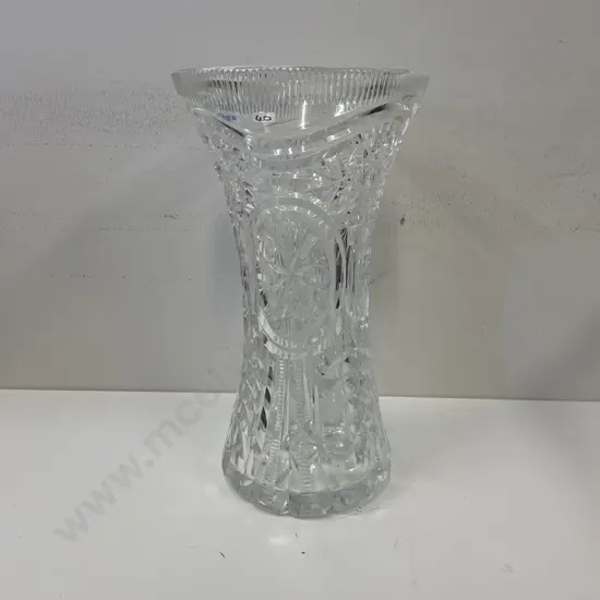 Vintage Large Deep Cut Crystal Vase. H35cm 19cm Diameter