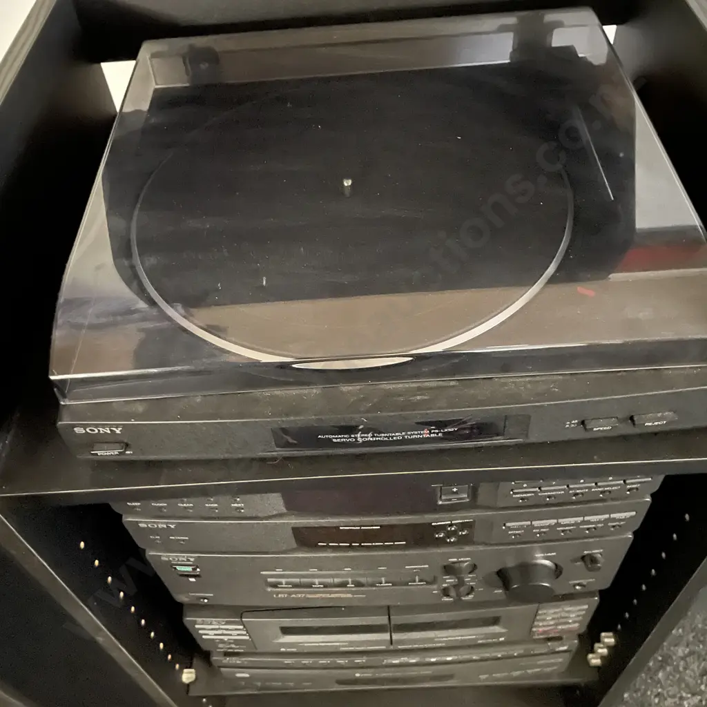 Sony Stereo System LBT-A37 Stereo System in Cabinet with Twin Speakers. Includes PS-LX52Y Turntable etc Image 1++