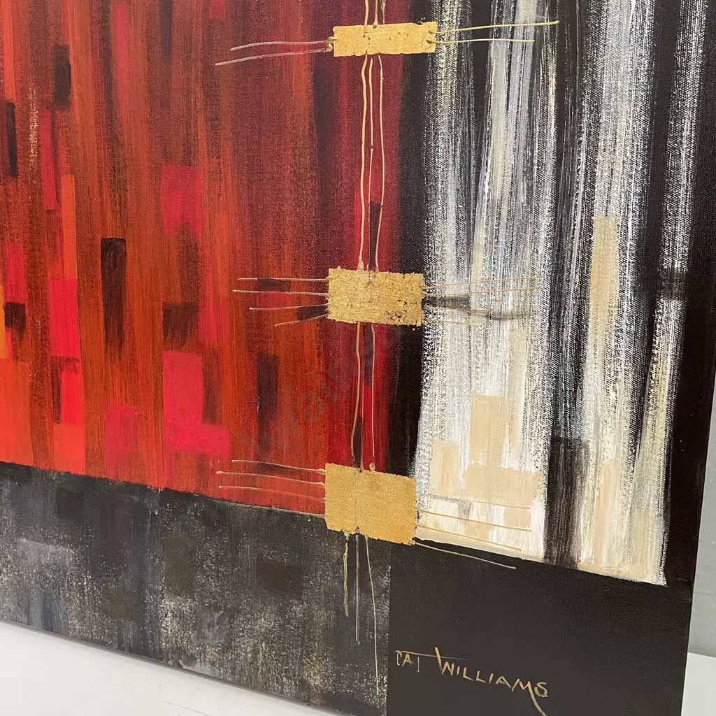 Large Original Canvas Artwork signed Pat Williams. 100 x 80cm Image 1++