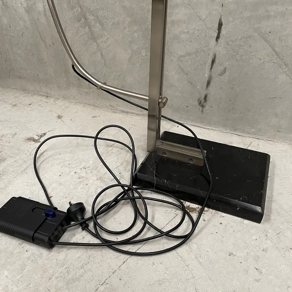 Modernist Arch Lamp with Marble Base. Adjustable. Image 1++