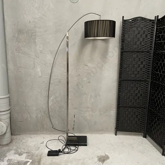 Modernist Arch Lamp with Marble Base. Adjustable.