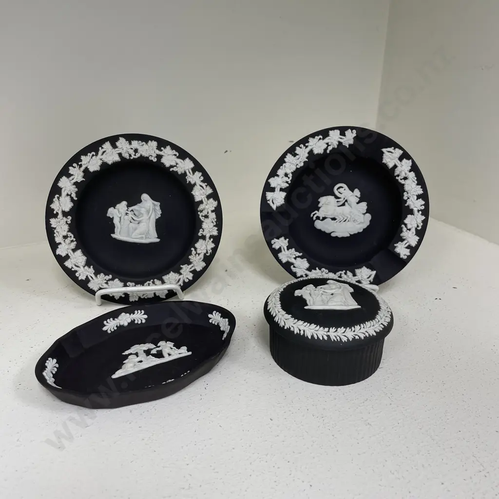 Wedgwood Jasperware White on Black Basalt colour items Image 1++