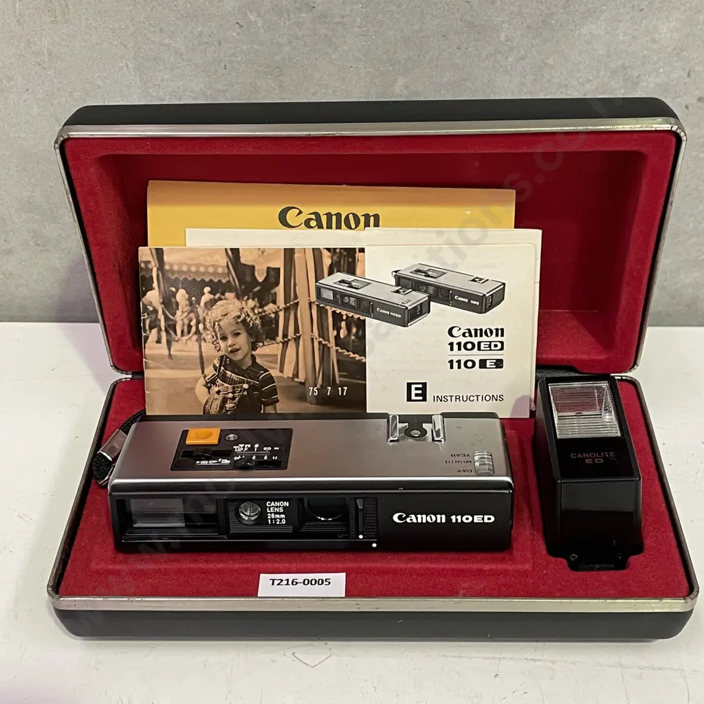 Boxed Vintage Cannon 110ED Camera with Canonlite ED, manuals etc Image 1++