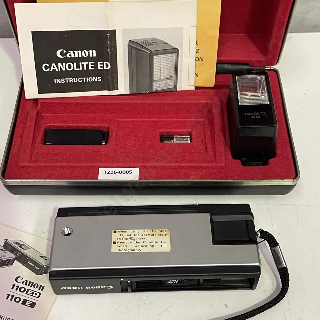 Boxed Vintage Cannon 110ED Camera with Canonlite ED, manuals etc Image 1++
