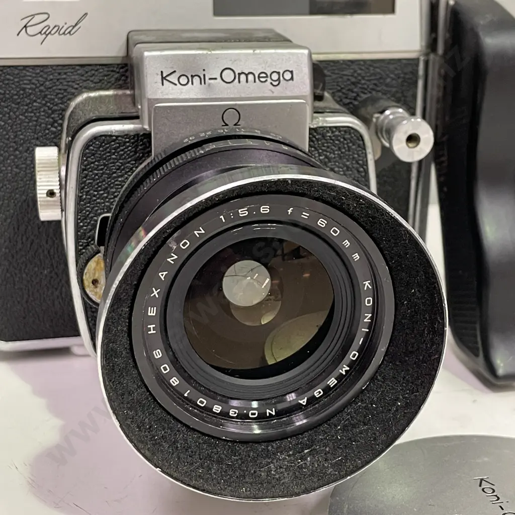 Vintage Konica Koni-Omega Rapid Camera with Hexanon 60mm Lens Image 1++