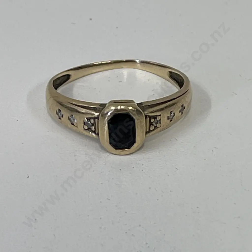 Gold Dress Ring with Clear Stones and central dark red stones Image 1++