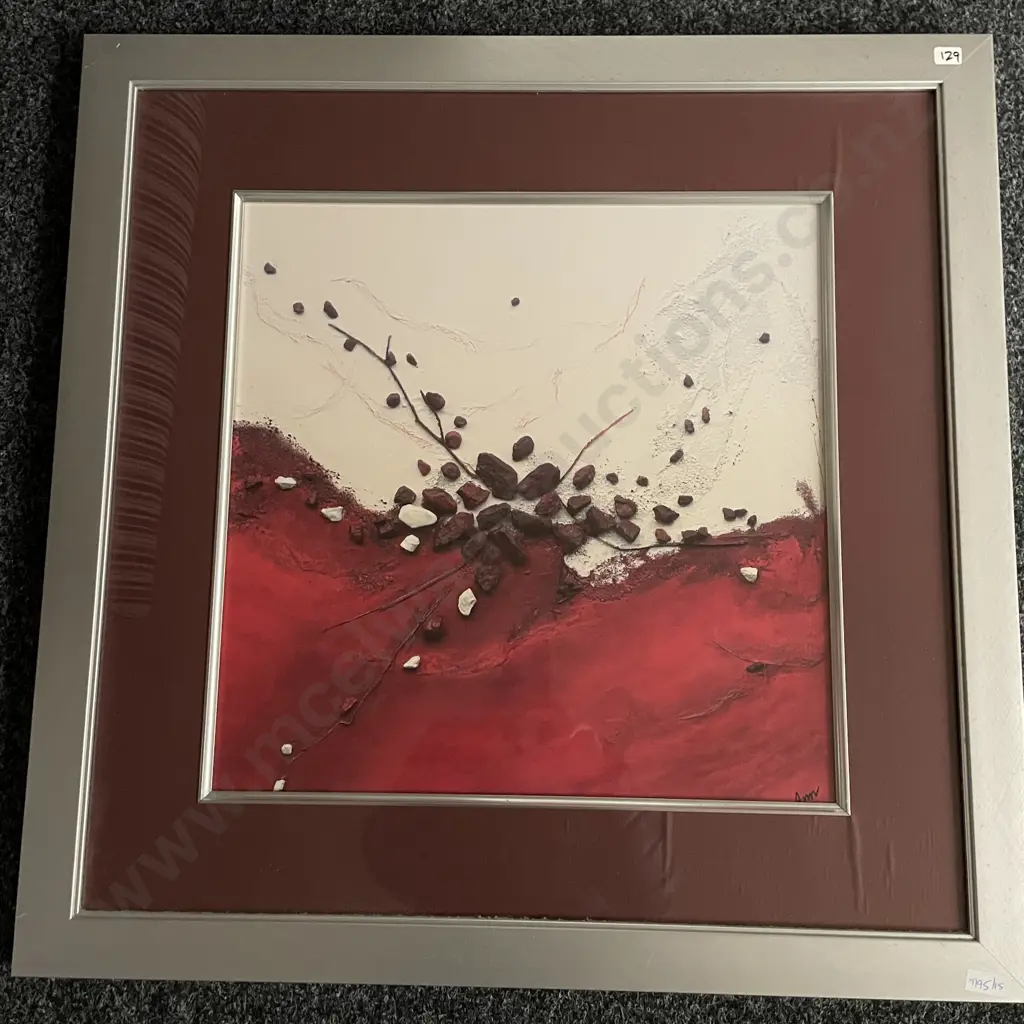 Large Framed and Glazed Signed Artwork. 76 x 76cm Image 1++