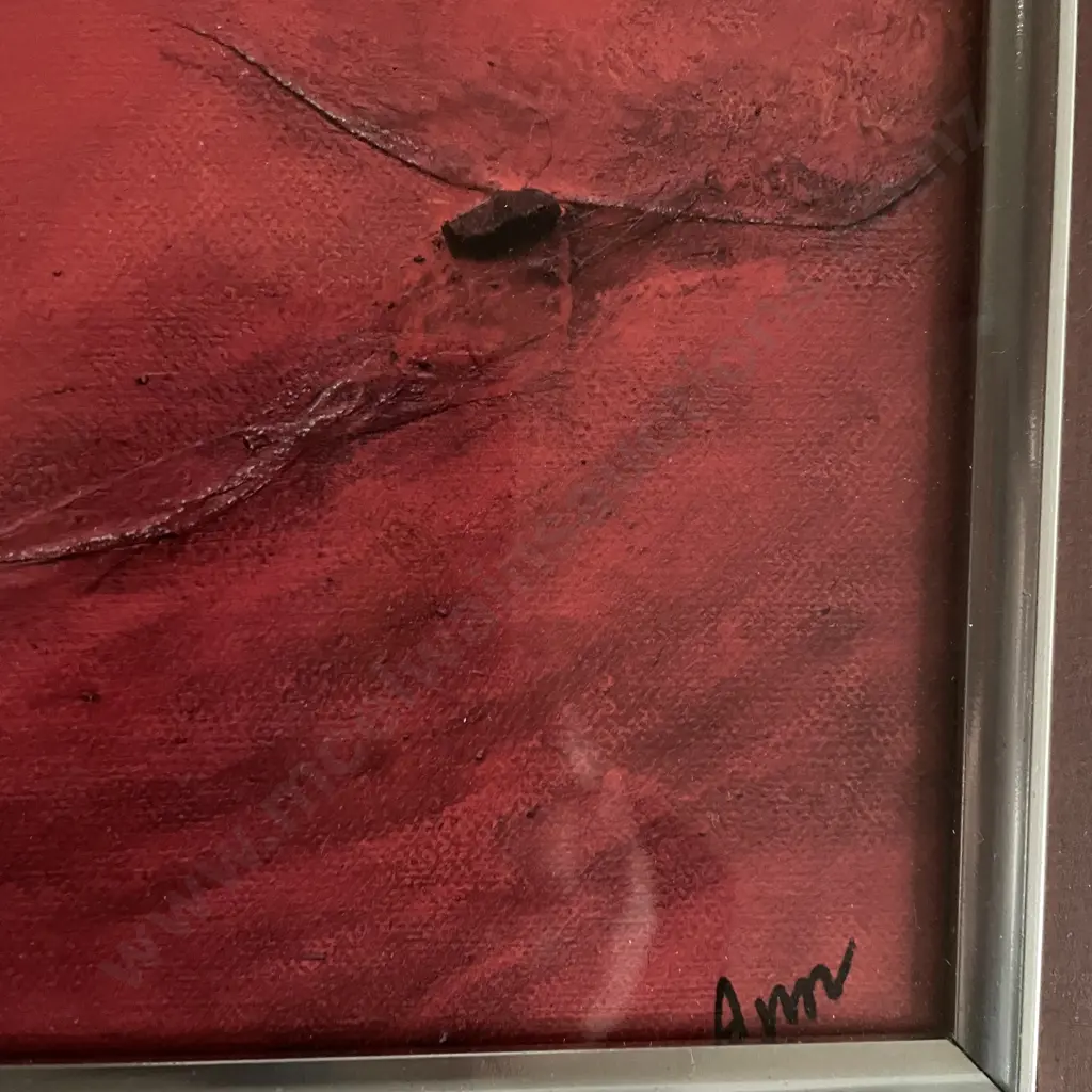 Large Framed and Glazed Signed Artwork. 76 x 76cm Image 1++